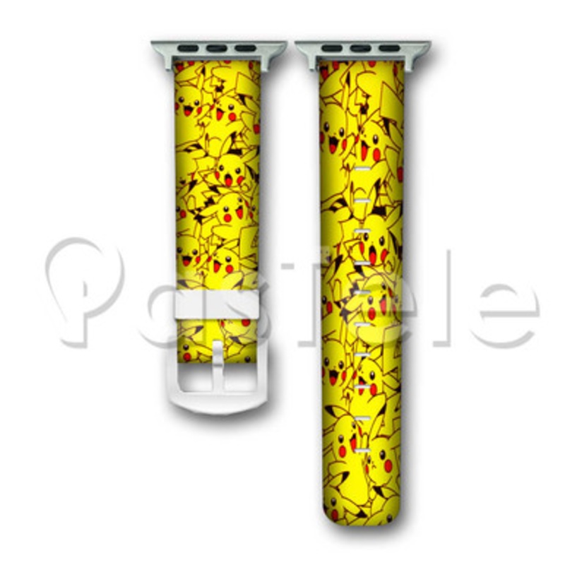 Pikachu Pokemon 2 Custom Personaliez Apple Watch Band 38mm 40mm 42mm 44mm Leather