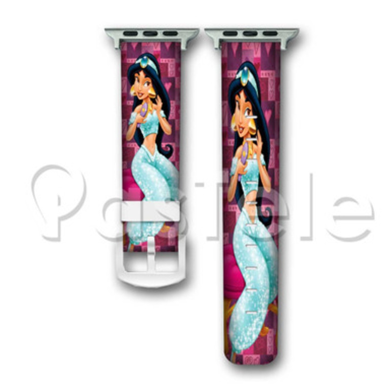Princess Jasmine Disney Aladdin Custom Personaliez Apple Watch Band 38mm 40mm 42mm 44mm Leather