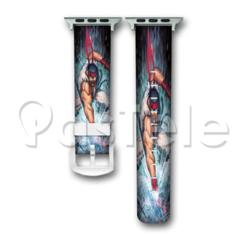 Ryu Street FIghter Custom Personaliez Apple Watch Band 38mm 40mm 42mm 44mm Leather