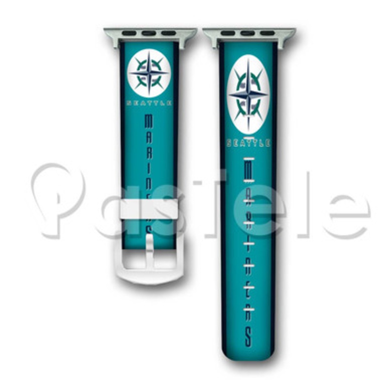 Seattle Mariners MLB Custom Personaliez Apple Watch Band 38mm 40mm 42mm 44mm Leather