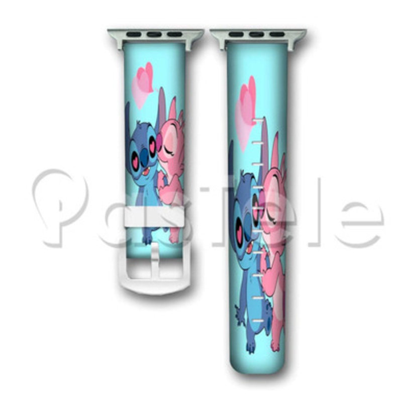 Stitch Angel Custom Personaliez Apple Watch Band 38mm 40mm 42mm 44mm Leather