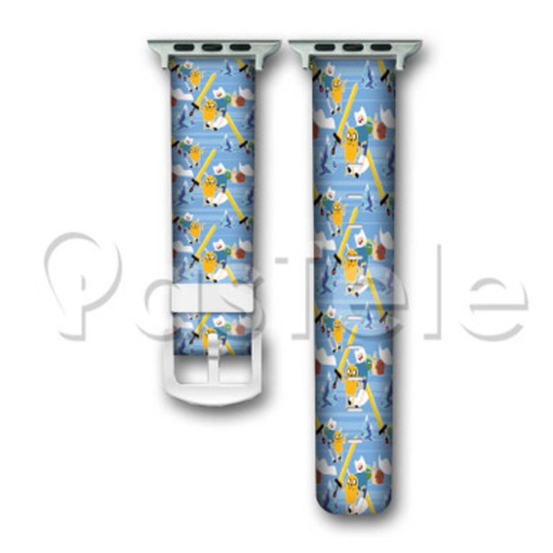 Adventure Time Jake and Finn Swords Custom Personaliez Apple Watch Band 38mm 40mm 42mm 44mm Leather