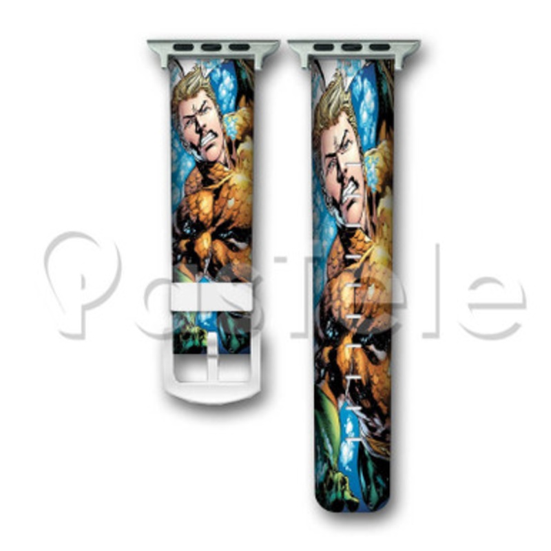 Aquaman DC Comics Custom Personaliez Apple Watch Band 38mm 40mm 42mm 44mm Leather