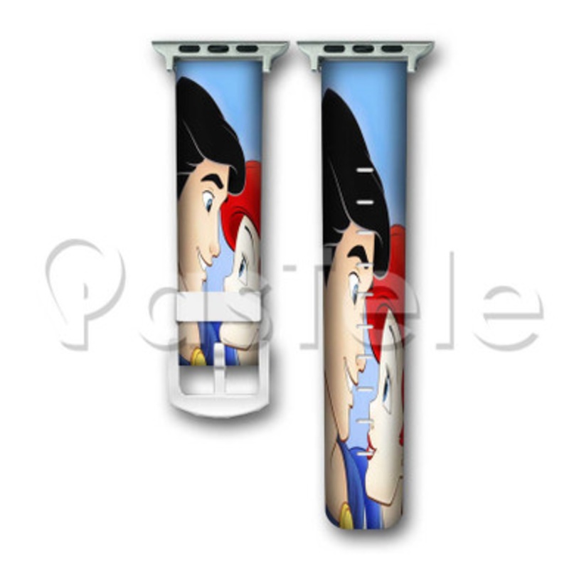 ariel and eric the little mermaid Custom Personaliez Apple Watch Band 38mm 40mm 42mm 44mm Leather