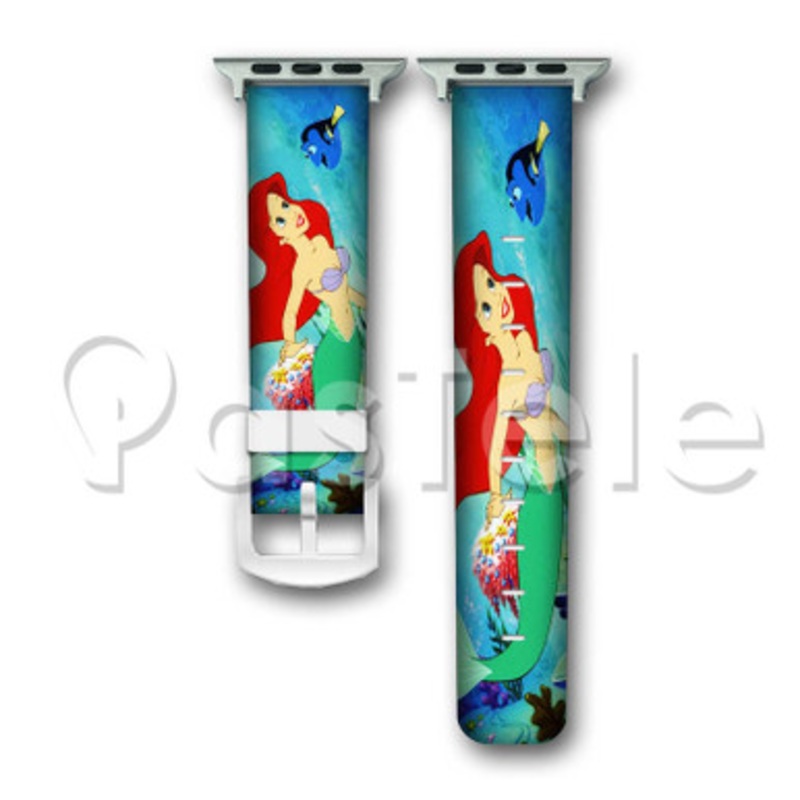 Ariel Mermaid and Dory Disney Custom Personaliez Apple Watch Band 38mm 40mm 42mm 44mm Leather