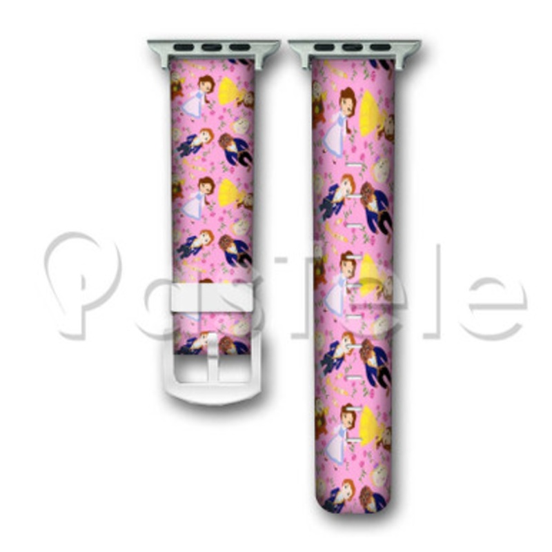 Beauty and The Beast Custom Personaliez Apple Watch Band 38mm 40mm 42mm 44mm Leather