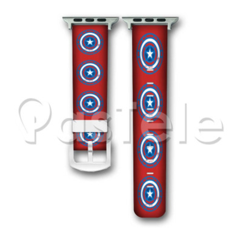 Captain America Iron Man Civil War Custom Personaliez Apple Watch Band 38mm 40mm 42mm 44mm Leather