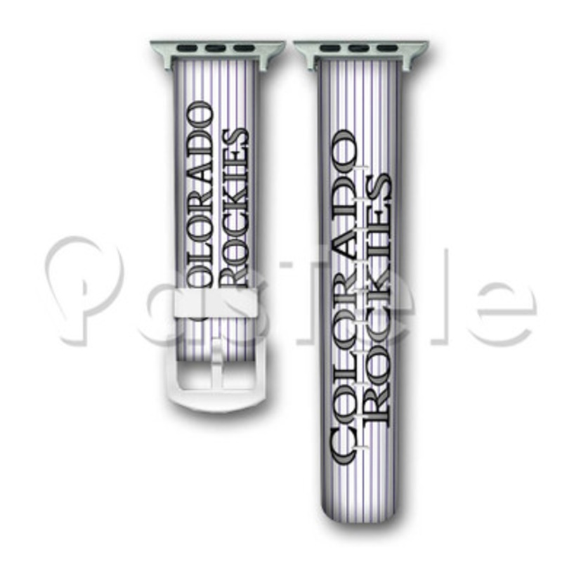 Colorado Rockies MLB Custom Personaliez Apple Watch Band 38mm 40mm 42mm 44mm Leather