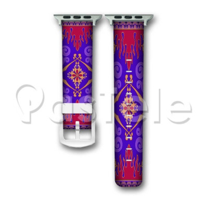 Disney Aladdin Magic Carpet Custom Personaliez Apple Watch Band 38mm 40mm 42mm 44mm Leather