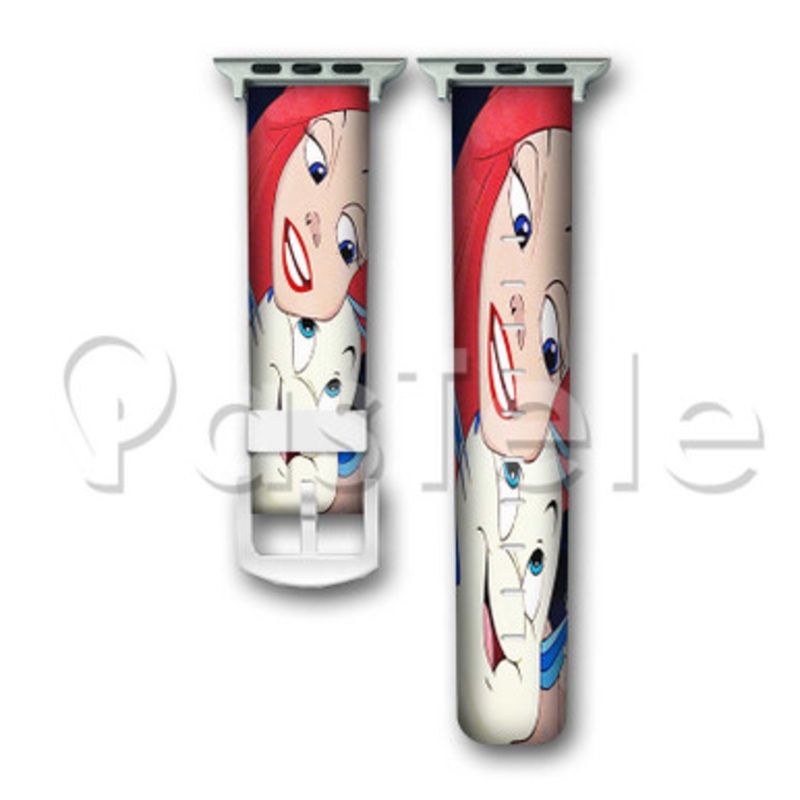Disney Ariel and Flounder The Little Mermaid Custom Personaliez Apple Watch Band 38mm 40mm 42mm 44mm