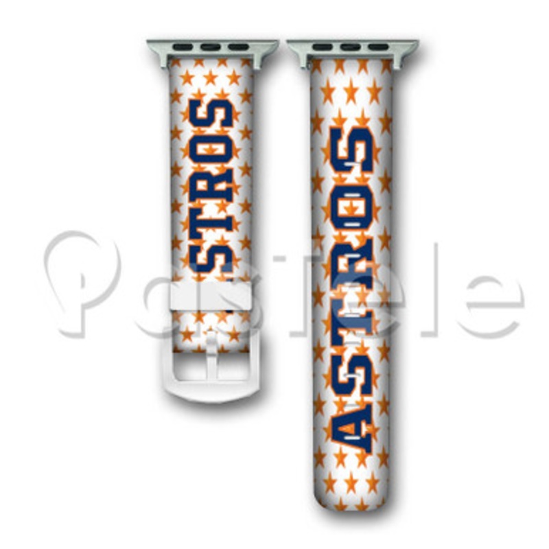 Houston Astros MLB Custom Personaliez Apple Watch Band 38mm 40mm 42mm 44mm Leather
