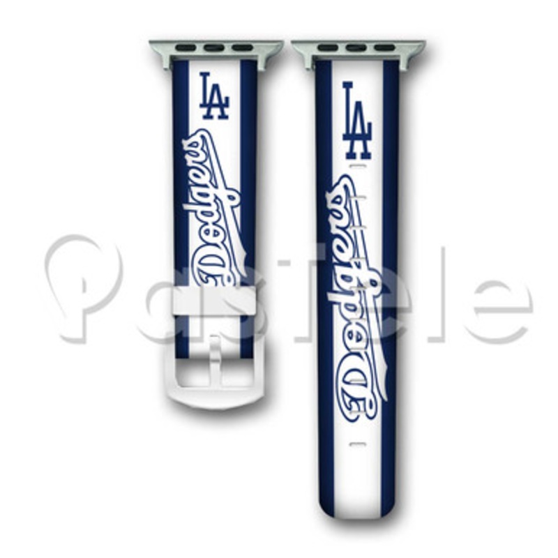 Los Angeles Dodgers MLB Custom Personaliez Apple Watch Band 38mm 40mm 42mm 44mm Leather