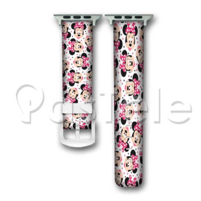 Minnie Mouse Love Disney Custom Personaliez Apple Watch Band 38mm 40mm 42mm 44mm Leather
