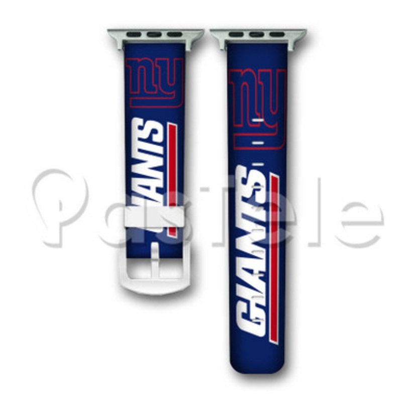 New York Giants Custom Personaliez Apple Watch Band 38mm 40mm 42mm 44mm Leather