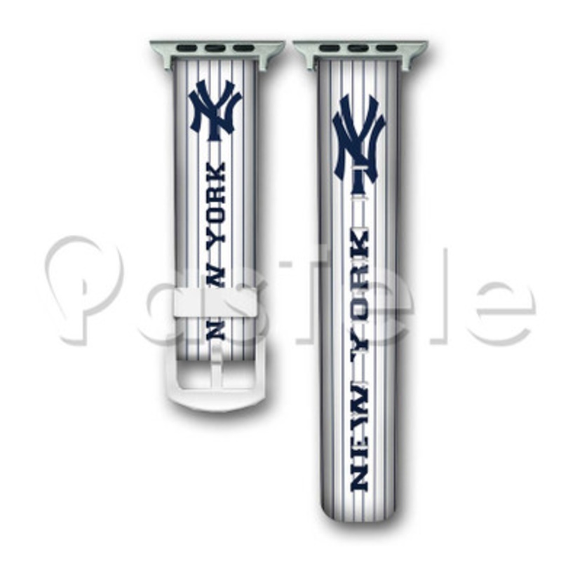New York Yankees MLB Custom Personaliez Apple Watch Band 38mm 40mm 42mm 44mm Leather