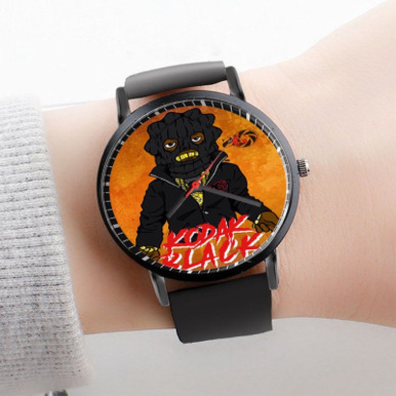 Pastele Black Cats Kodak Black Watch Custom Unisex Black Quartz Watch Premium Gift Box Watches