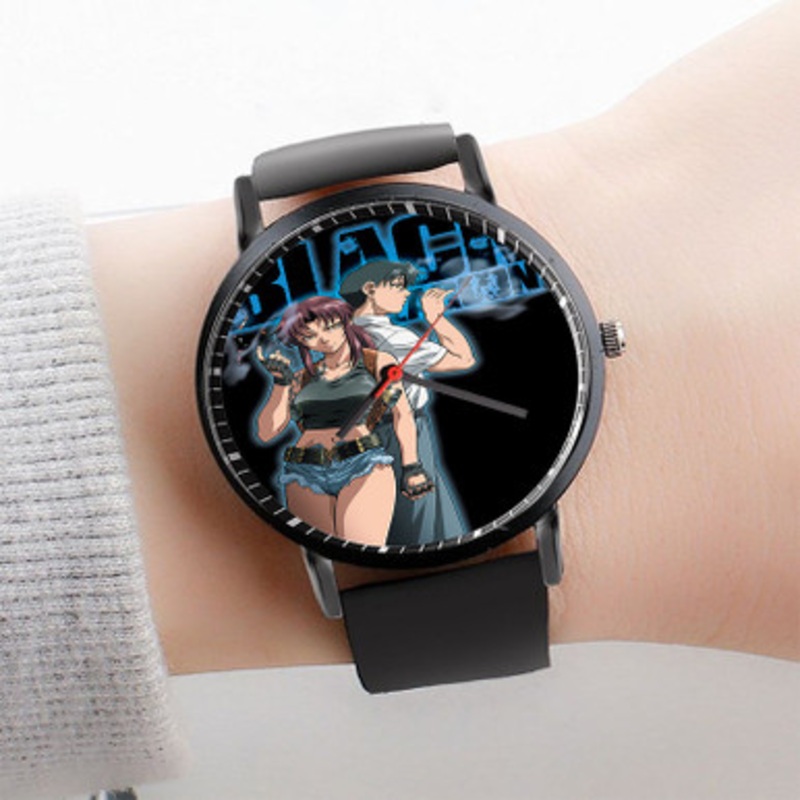Pastele Black Lagoon Poster Wall Decor Watch Custom Unisex Black Quartz Watch Premium Gift Box Watches