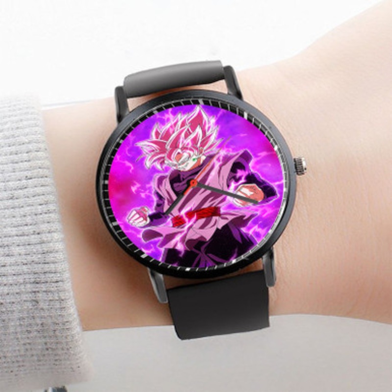 Pastele Black Super Saiyan Rose Watch Custom Unisex Black Quartz Watch Premium Gift Box Watches