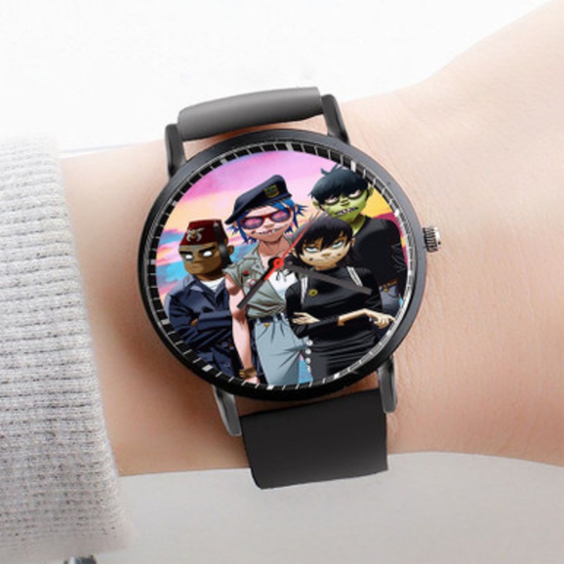 Pastele Gorillaz Art Watch Custom Unisex Black Quartz Watch Premium Gift Box Watches