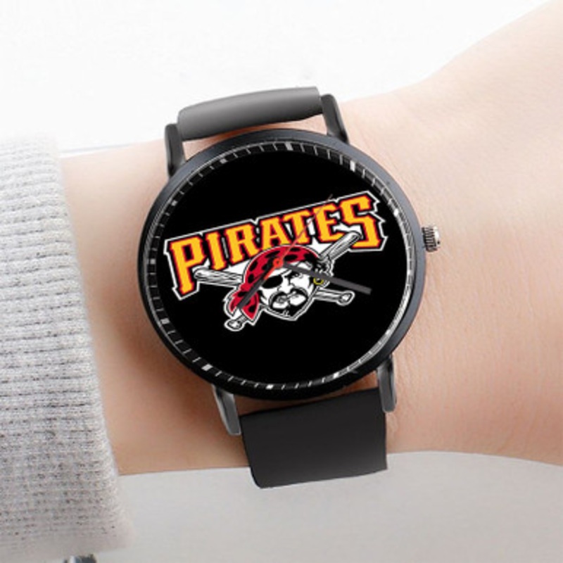 Pastele Pittsburgh Pirates MLB Watch Custom Unisex Black Quartz Watch Premium Gift Box Watches