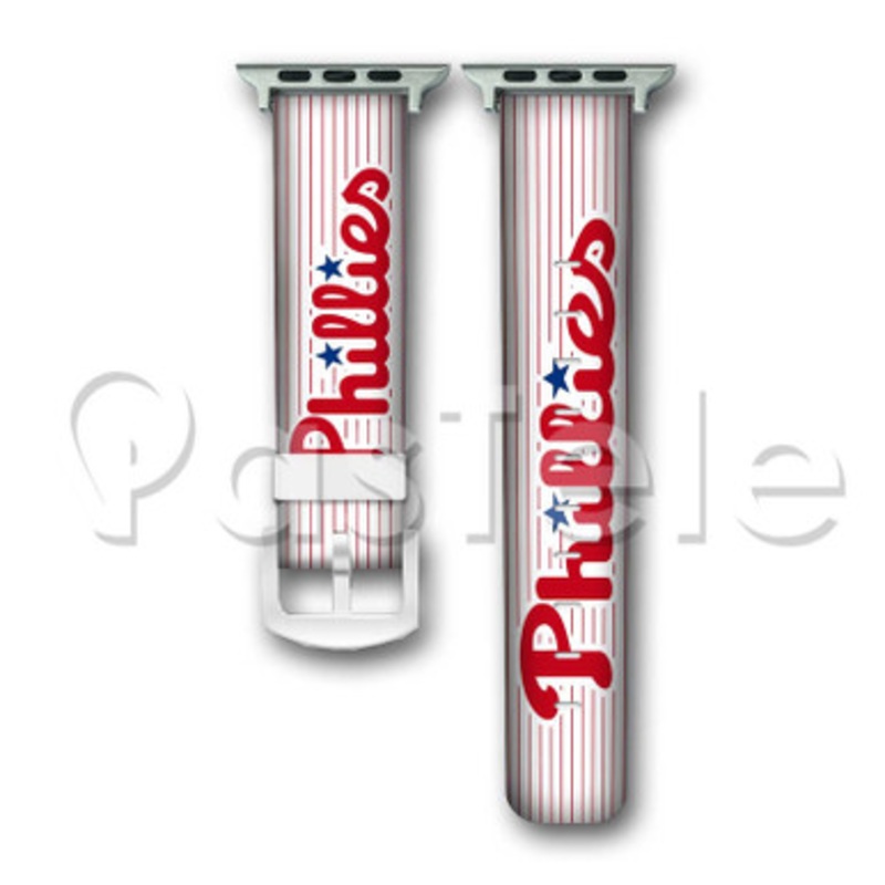 Philadelphia Phillies MLB Custom Personaliez Apple Watch Band 38mm 40mm 42mm 44mm Leather