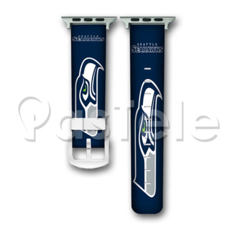 Seattle Seahawks Custom Personaliez Apple Watch Band 38mm 40mm 42mm 44mm Leather