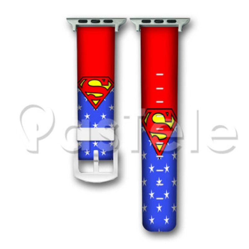 Superman DC Comics Superheroes Custom Personaliez Apple Watch Band 38mm 40mm 42mm 44mm Leather
