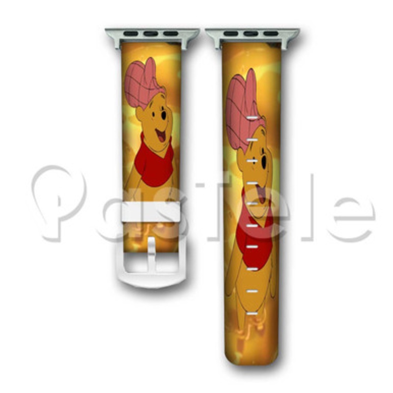 Winnie The Pooh With Honey Custom Personaliez Apple Watch Band 38mm 40mm 42mm 44mm Leather