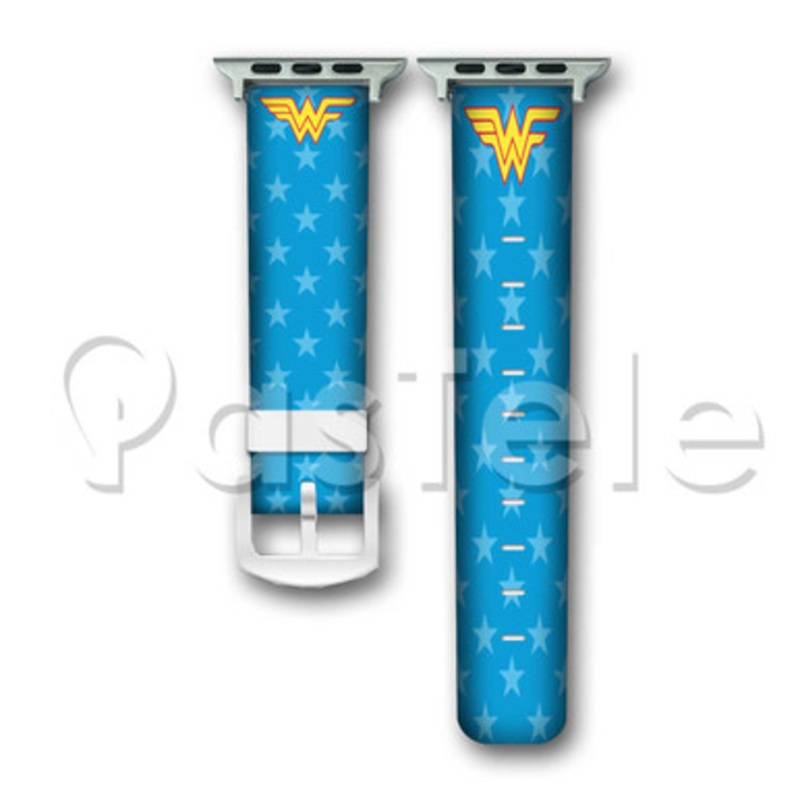 Wonder Woman Pattern Custom Personaliez Apple Watch Band 38mm 40mm 42mm 44mm Leather