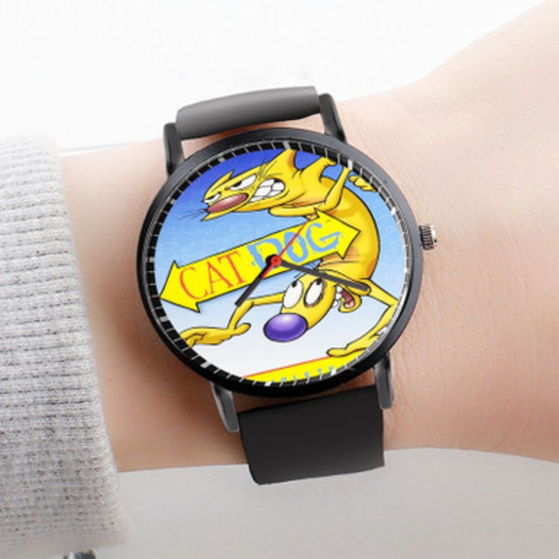 Pastele Cat Dog Watch Custom Unisex Black Quartz Watch Premium Gift Box Watches