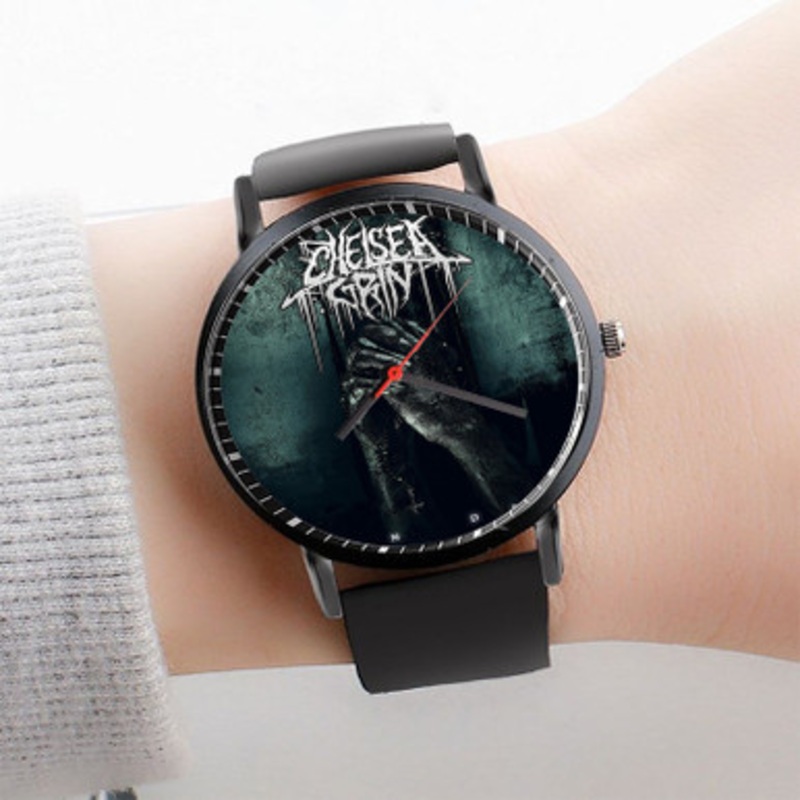 Pastele Chelsea Grin Watch Custom Unisex Black Quartz Watch Premium Gift Box Watches