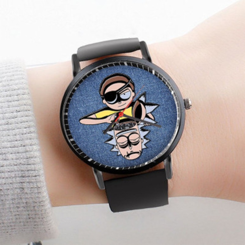 Pastele Evil Morty Rick and Morty Watch Custom Unisex Black Quartz Watch Premium Gift Box Watches