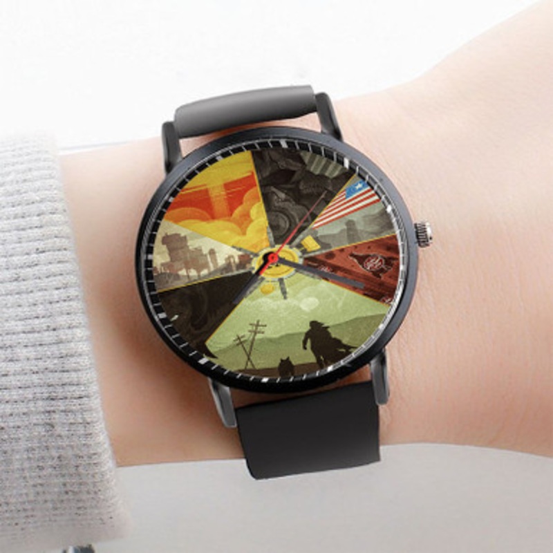 Pastele Fallout 4 Watch Custom Unisex Black Quartz Watch Premium Gift Box Watches