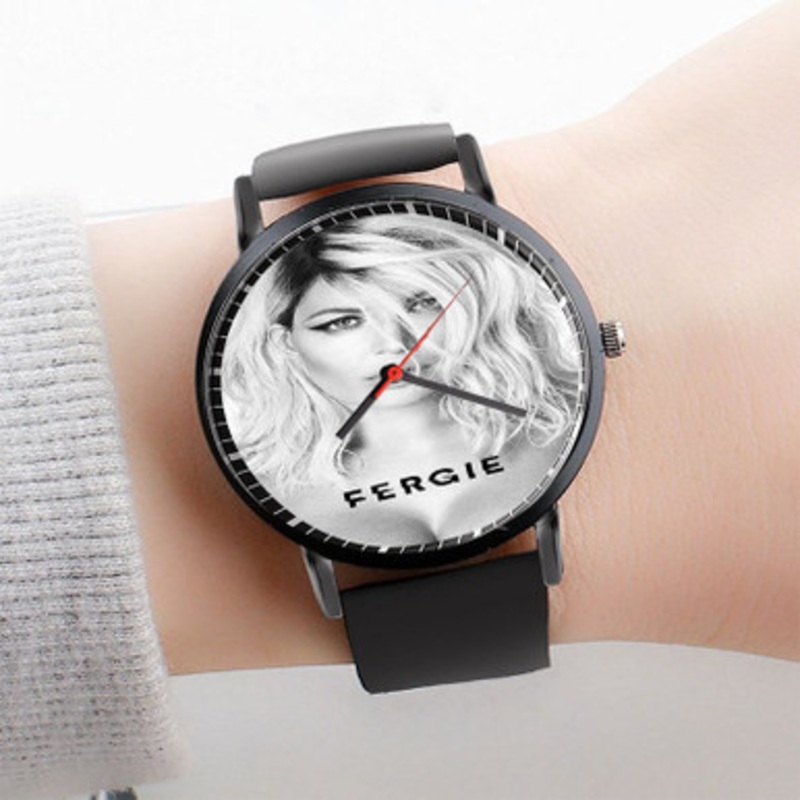 Pastele Fergie Watch Custom Unisex Black Quartz Watch Premium Gift Box Watches