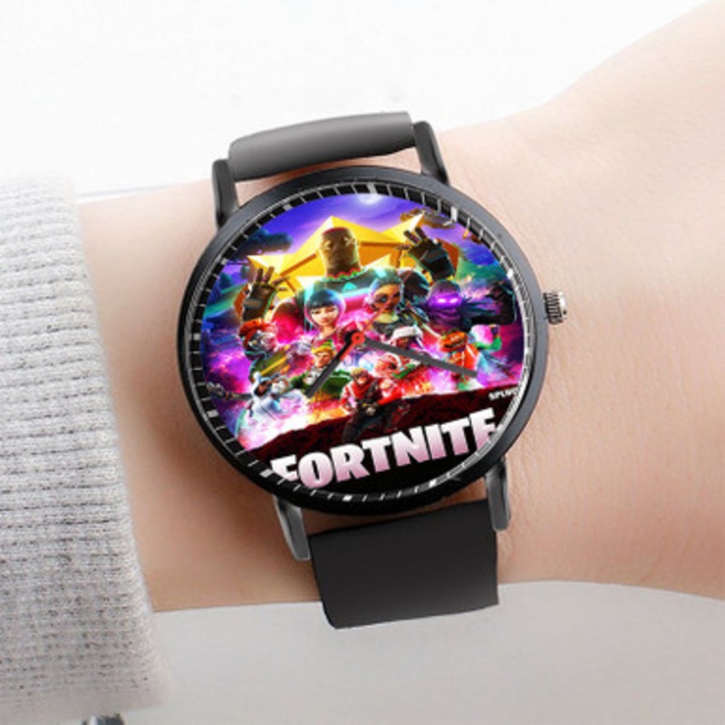 Pastele Fortnite Art Watch Custom Unisex Black Quartz Watch Premium Gift Box Watches