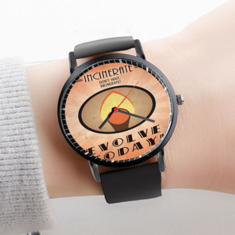 Pastele Incinerate Bioshock Watch Custom Unisex Black Quartz Watch Premium Gift Box Watches
