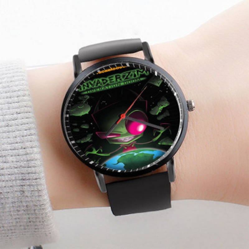 Pastele Invader Zim Watch Custom Unisex Black Quartz Watch Premium Gift Box Watches