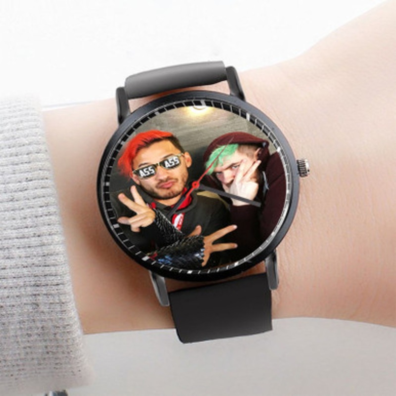 Pastele Jacksepticeye and Markiplier Watch Custom Unisex Black Quartz Watch Premium Gift Box Watches