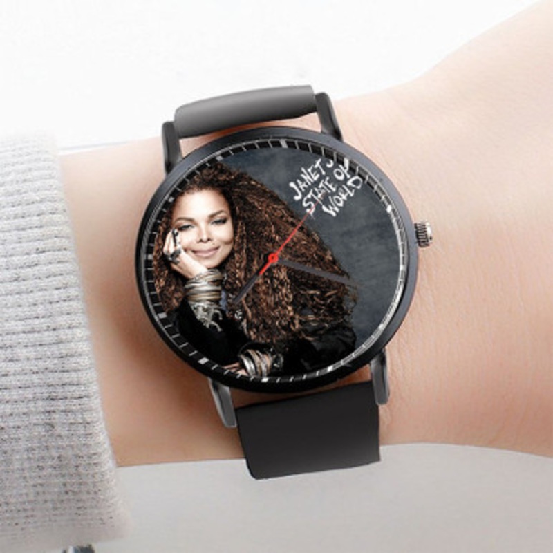 Pastele Janet Jackson State of the World Tour Watch Custom Unisex Black Quartz Watch Premium Gift Box Watches