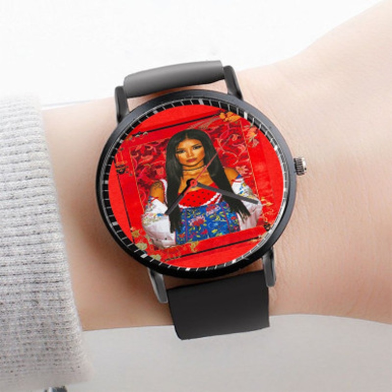 Pastele Jhene Aiko Trip Watch Custom Unisex Black Quartz Watch Premium Gift Box Watches