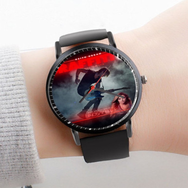Pastele Keith Urban Graffiti U Watch Custom Unisex Black Quartz Watch Premium Gift Box Watches