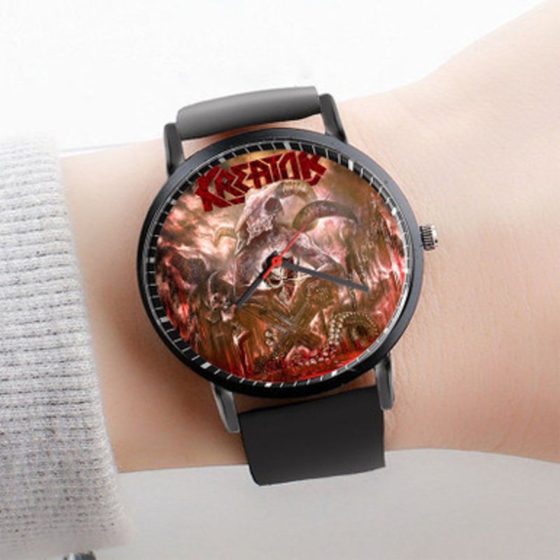 Pastele Kreator Gods Of Violence Watch Custom Unisex Black Quartz Watch Premium Gift Box Watches