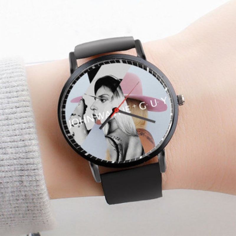 Pastele Lady Gaga John Wayne Watch Custom Unisex Black Quartz Watch Premium Gift Box Watches