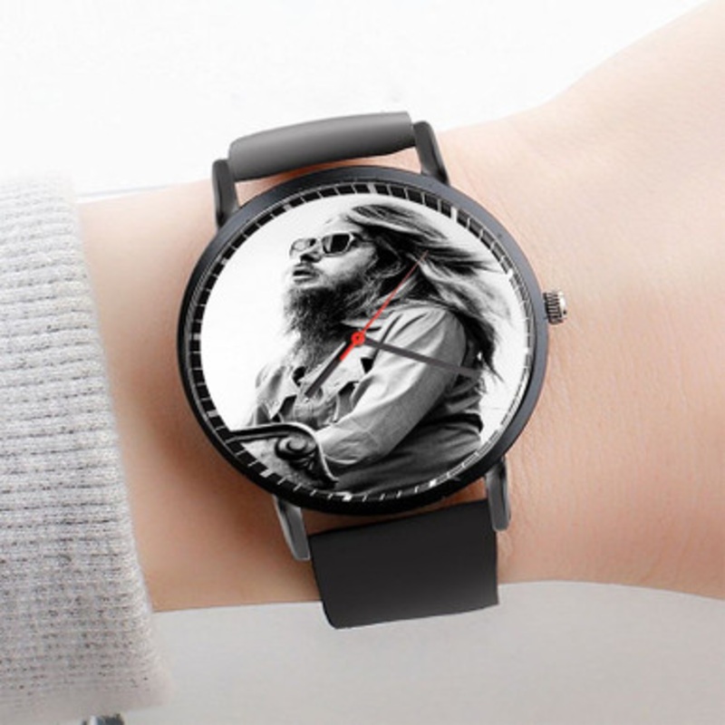 Pastele Leon Russell Art Watch Custom Unisex Black Quartz Watch Premium Gift Box Watches