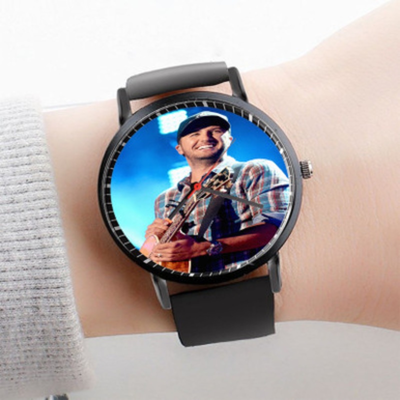 Pastele Luke Bryan Watch Custom Unisex Black Quartz Watch Premium Gift Box Watches