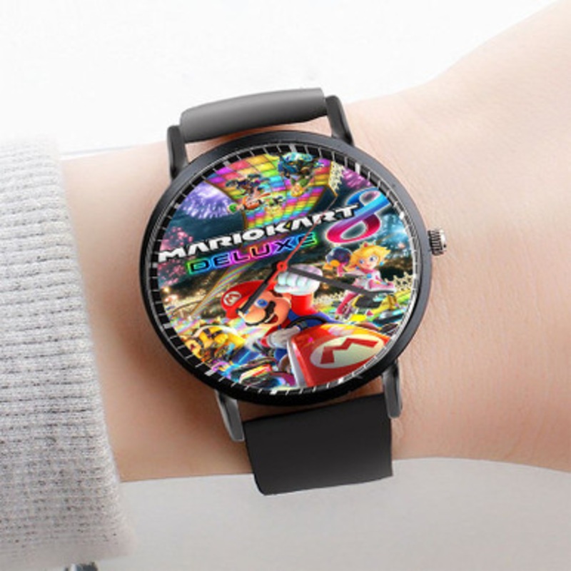 Pastele Mario Kart 8 Watch Custom Unisex Black Quartz Watch Premium Gift Box Watches