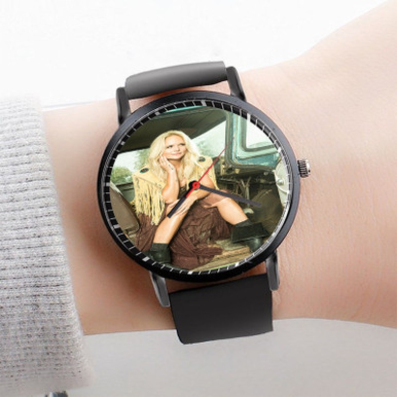 Pastele Miranda Lambert Watch Custom Unisex Black Quartz Watch Premium Gift Box Watches