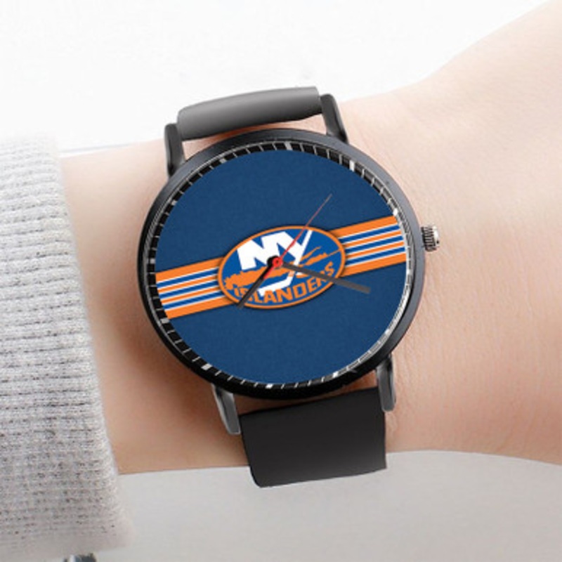 Pastele New York Islanders NHL Watch Custom Unisex Black Quartz Watch Premium Gift Box Watches