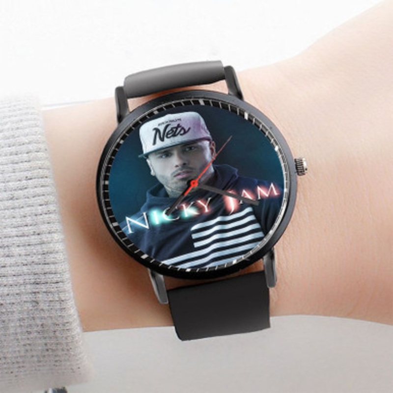 Pastele Nicky Jam Watch Custom Unisex Black Quartz Watch Premium Gift Box Watches