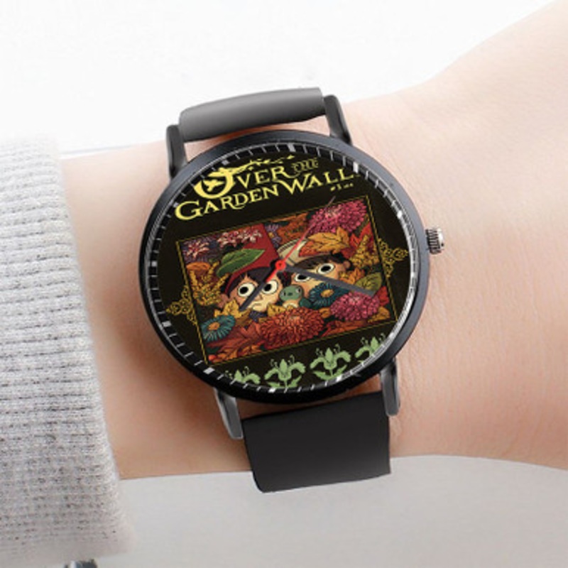 Pastele Over The Garden Wall Flowers Watch Custom Unisex Black Quartz Watch Premium Gift Box Watches